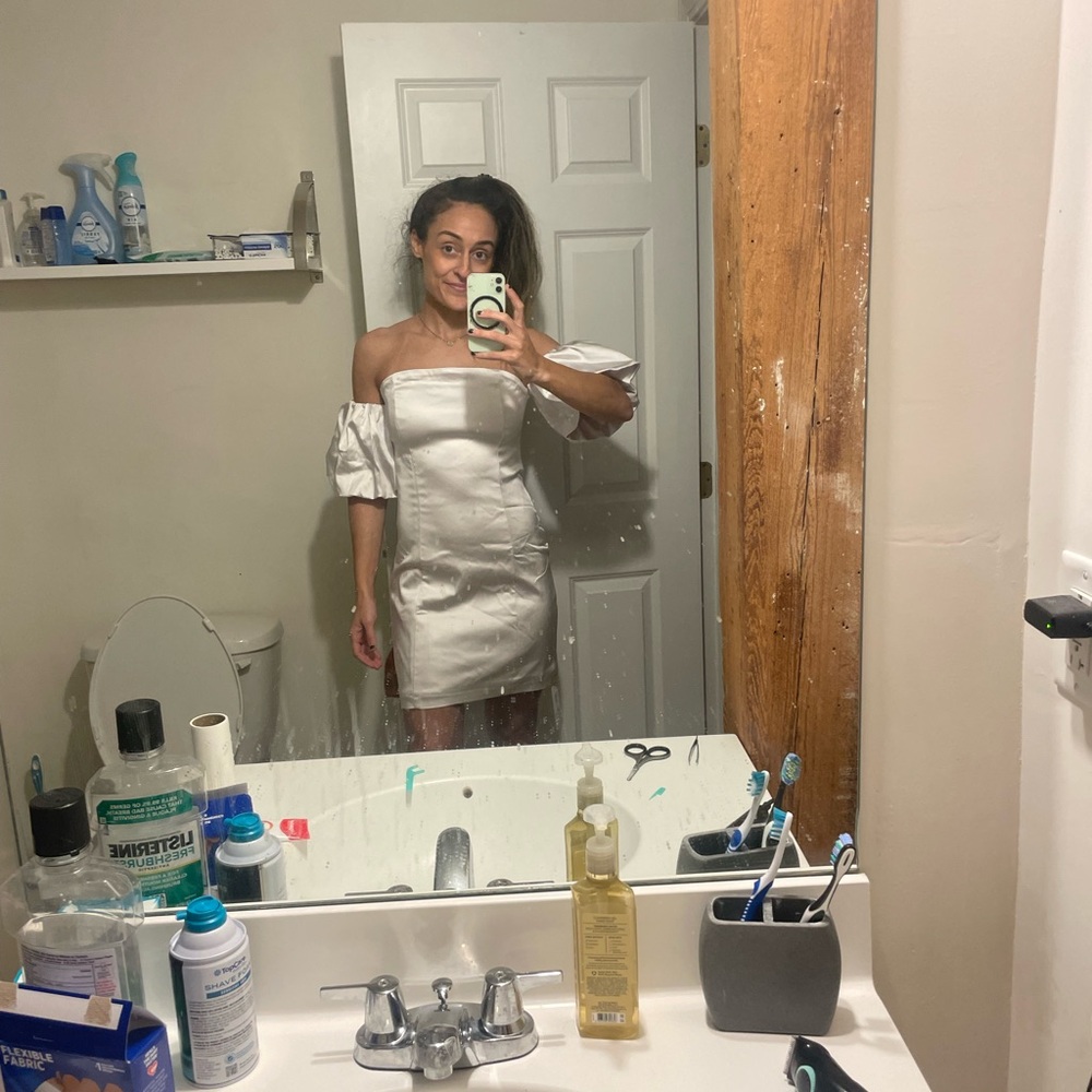 Abercrombie & Fitch White Satin Dress
